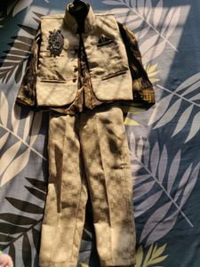 Boys Wedding Kurta, Waistcoat And Breeches Set