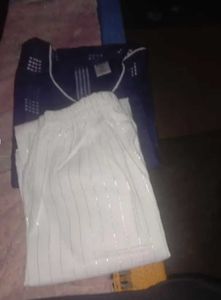 Blue Printed Kurta with White Pant