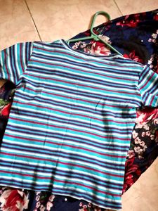 Striped Cropped Tee