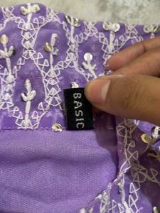 Purple Embroidered Kurta