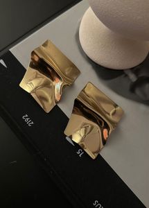 Gold Pleated Earrings