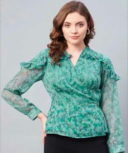 RARE Green wrap top
