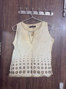 Ethnic Sequinned Crop Top