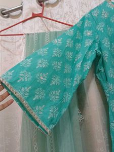 Pure Cotton Block Print Anarkali Set