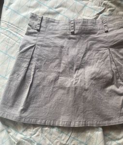 Light Grey Cargo Pleated Mini Skirt