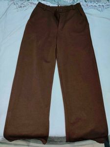 Dark Brown Loose Straight Pants