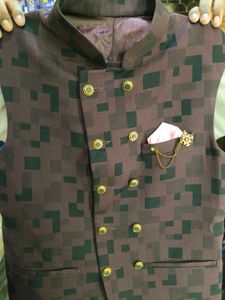 Stylish Maroon Patterned Waistcoat