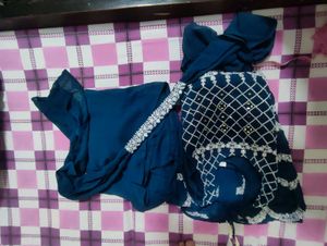 Teal Embroidered Kurta Set