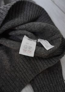 Grey Turtleneck Knit Sweater