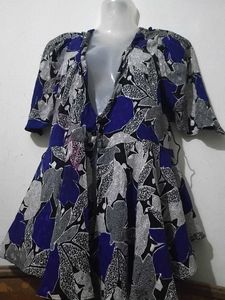 Abstract Print Halter Dress