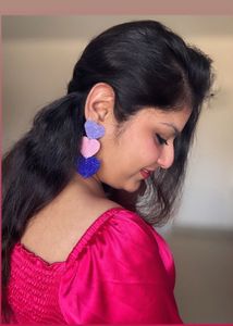 Three Colour Heart Earrings