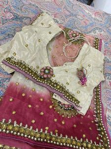Beautiful Heavy Embroidery Net Saree