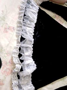 Velvet Lace Trim Mini Dress