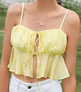 Yellow Tie-Front Cami Top