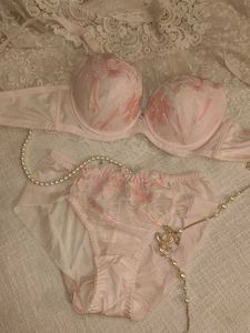 Korean Coquette Pink Bra And Underwear Set