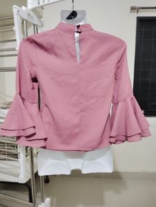 Size S- Elegant Ruffled Bell Sleeve Top
