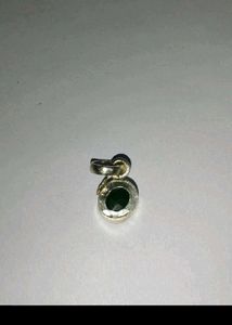 pure Silver moon and green onyx pendant combo