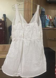 White Embroidered Tank Top