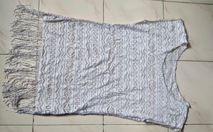 White Fringe Lace Cover-Up