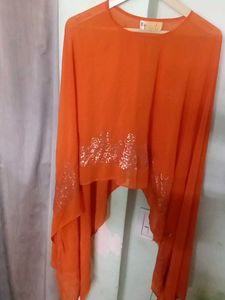 Orange Embellished Top
