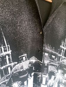 Black Korean Aesthetic Button Up Shirt Top (Women)