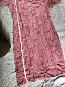 Rose Dress with Floral Embroidery