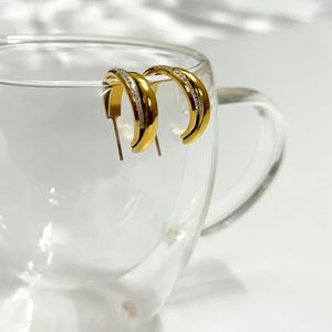 Double Hoop Crystal Earrings