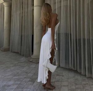 White Halter Maxi Dress