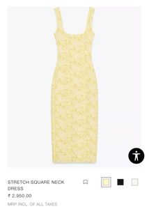 ZARA STRETCH SQUARE NECK DRESS
