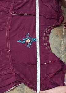 Burgundy Print Anarkali Dress