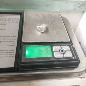 7.150 Cts. Original White Opal In Pure Silver Ring