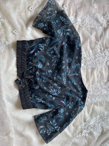 Floral Crop Ruffle Top