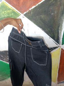 Denim Cargo Jeans