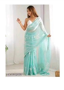 FABRIC SEQUANCE WOMEN SAREE Elegant Purple Sare