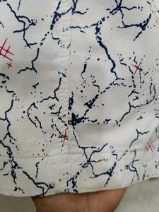 White Patterned Capri For Boys