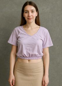 Lavender V-Neck Top