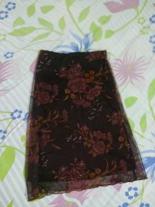 Floral Mesh Midi Skirt