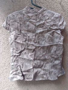 Embroidered Mandarin Collar Top