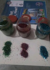 Three Colours Glitters For Decorating Cards, Art