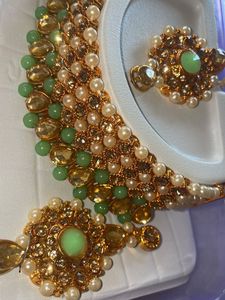 Jewellery set with earrings and mangtika