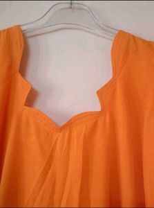 Orange Embroidered Kurti with salwar dupatta
