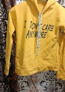 Bold Attitude Mustard Yellow Hoodie - "I Don't Car