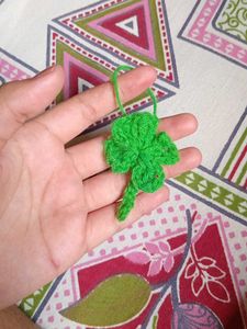 Clover Crochet Keychain
