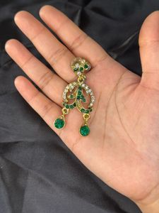 Green &amp; Gold Earrings