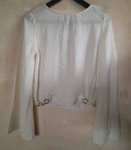 White Bell Sleeve Top