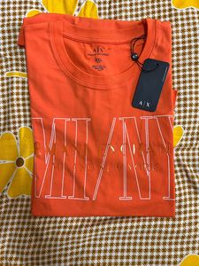 Mens Armani exchange XXL 44 Size orange Tshirt For Sale