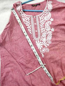 Elegant XL Embroidered Kurta with Palazzo