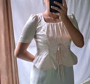 Vintage Pink Floral Tie-Front Blouse