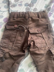 Kids Brown Cargo Pants