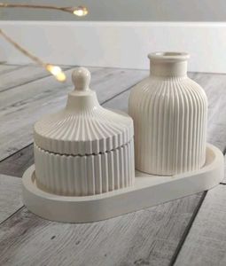 White Ceramic Vase Set
